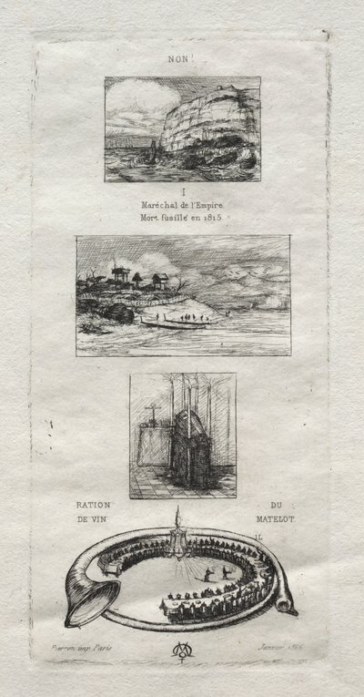Rebus: Nie, Morny nie umarł, bo ponownie się żeni, 1866. autorstwa Charles Meryon