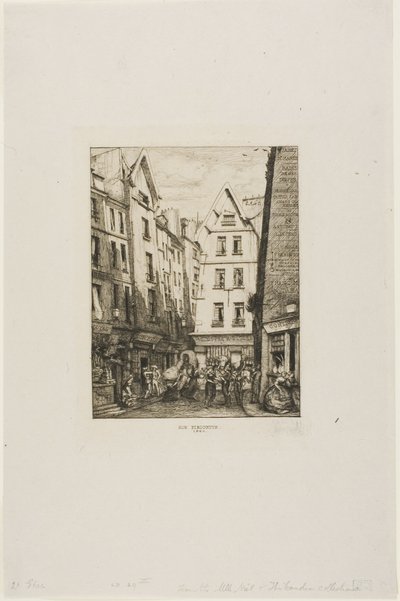 Rue Pirouette w Les Halles w Paryżu autorstwa Charles Meryon