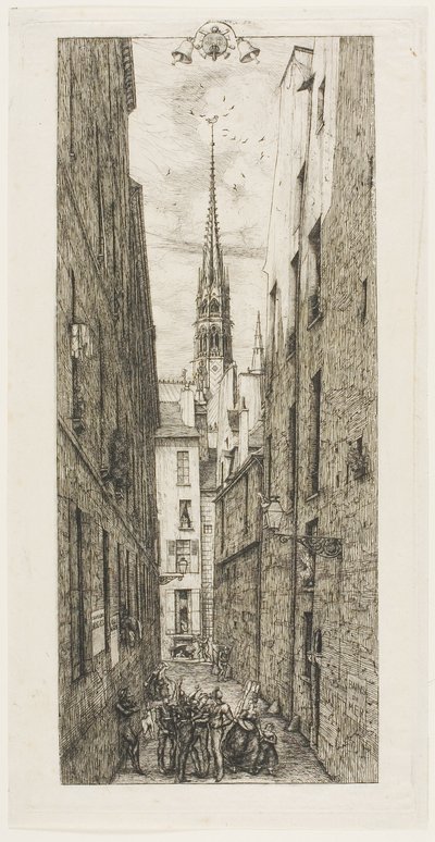 Rue des Chantres, Paryż autorstwa Charles Meryon