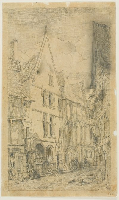 Rue des Toiles, Bourges autorstwa Charles Meryon