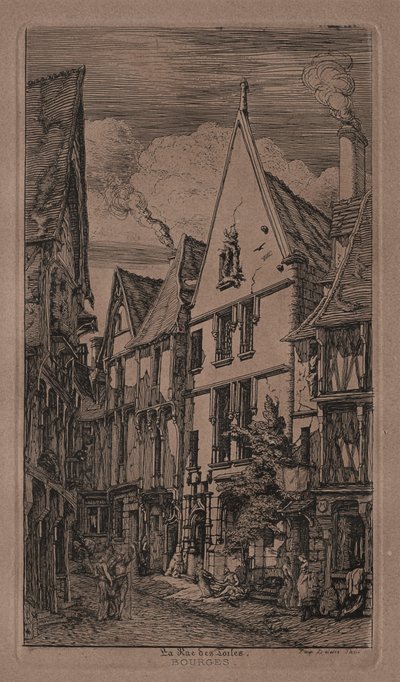 Rue des Toiles, Bourges autorstwa Charles Meryon