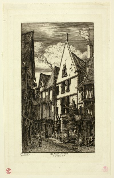 Rue des Toiles, Bourges autorstwa Charles Meryon