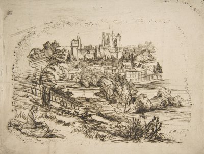 Ruiny Château de Pierrefonds Ruiny Château de Pierrefonds, według Viollet-le-Du..., 1858. autorstwa Charles Meryon