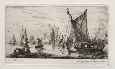 Rybacy z Morza Południowego, 1850. autorstwa Charles Meryon