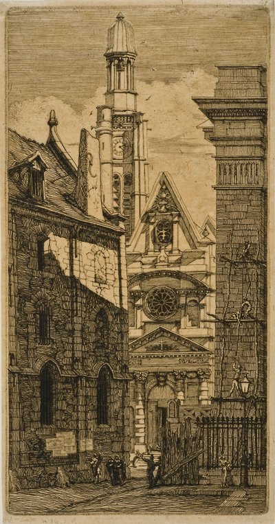 St. Etienne-du-Mont, Paryż, z Eaux-forts sur Paris autorstwa Charles Meryon