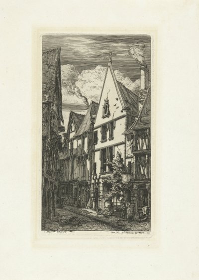 Straat Rue des Toiles w Bourges Rue des Toiles w Bourges autorstwa Charles Meryon