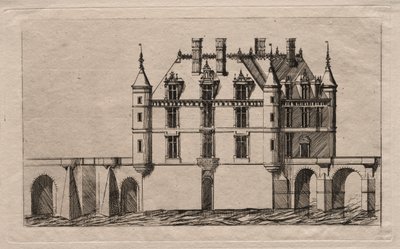 Zamek Chenonceau, 1856. autorstwa Charles Meryon