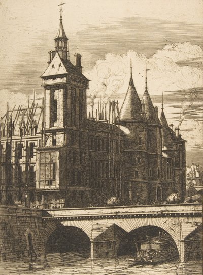 Wieża Zegarowa, Paryż, 1852. autorstwa Charles Meryon
