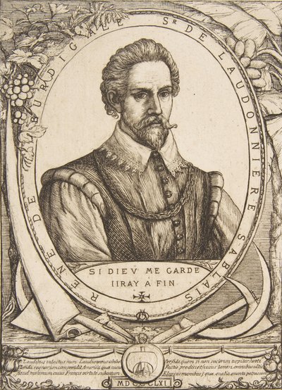Kolonista René de Laudonnière Sablais, według van de Passe, 1861. autorstwa Charles Meryon