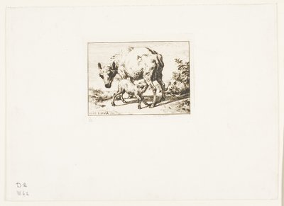 Owca z dwoma owcami autorstwa Charles Meryon