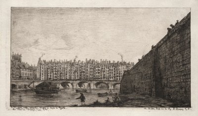 Most Wymiany, Paryż, ok. 1784, 1855. autorstwa Charles Meryon