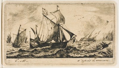 Galiota Jeana de Vyl z Rotterdamu autorstwa Charles Meryon