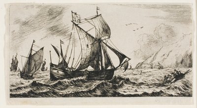 Galiota Jeana de Vyl z Rotterdamu autorstwa Charles Meryon