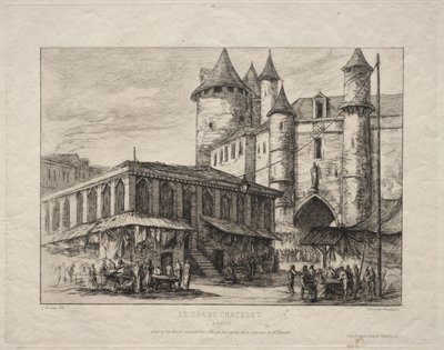 Grand Châtelet, Paryż, ok. 1780 autorstwa Charles Meryon
