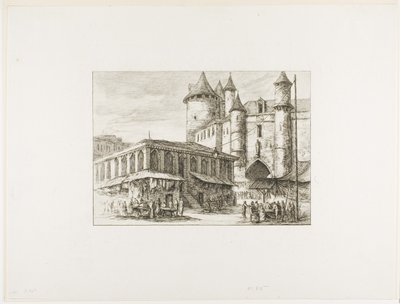 Wielki Châtelet, Paryż, ok. 1930 r. 1780, po wcześniejszym rysunku autorstwa Charles Meryon