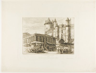 Wielki Châtelet, Paryż, ok. 1930 r. 1780, po wcześniejszym rysunku autorstwa Charles Meryon