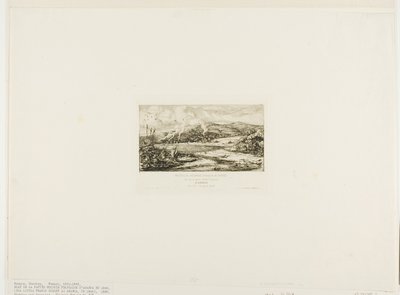 Mała francuska kolonia w Akaroa, 1845 autorstwa Charles Meryon