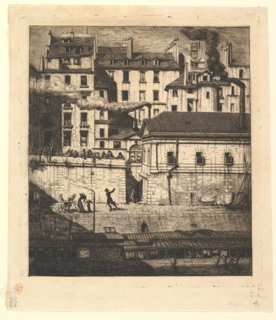 Kostnica, Paryż La Morgue, 1854. autorstwa Charles Meryon