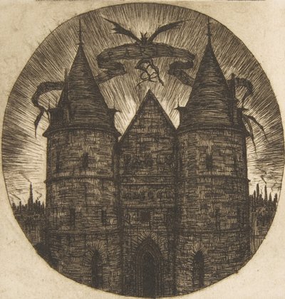 Stara Brama Pałacu Sprawiedliwości, Paryż, 1854. autorstwa Charles Meryon