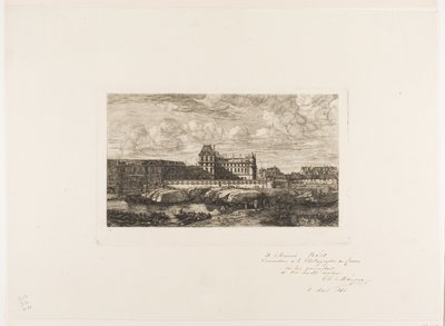 Stary Luwr, Paryż, 1651 autorstwa Charles Meryon