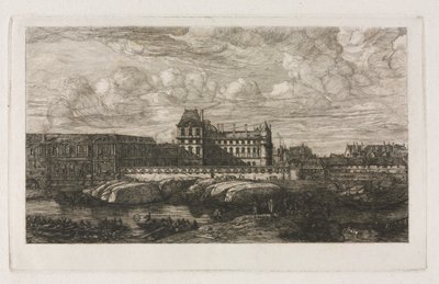 Stary Luwr z obrazu Zeemana, 1651 autorstwa Charles Meryon