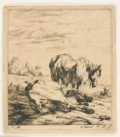 Dwa Konie autorstwa Charles Meryon