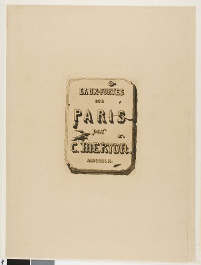 Strona tytułowa do Eaux-Fortes sur Paris autorstwa Charles Meryon