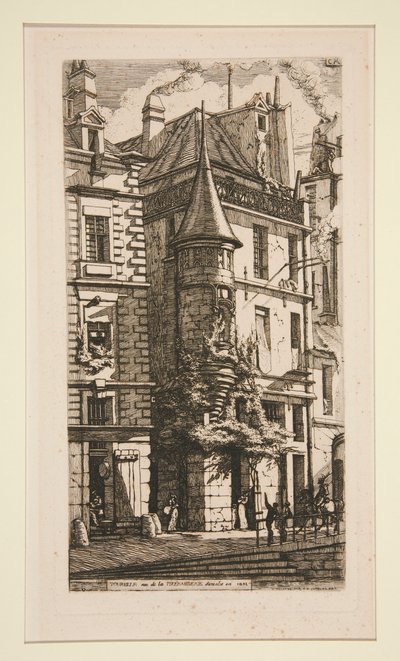 Tourelle, Rue de la Tixeranderie (Dom z wieżyczką, rue de la Tixeranderie) autorstwa Charles Meryon
