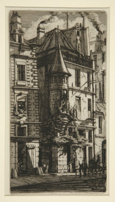Tourelle, rue de la Tixeranderie (Dom z wieżyczką, rue de la Tixeranderie) autorstwa Charles Meryon