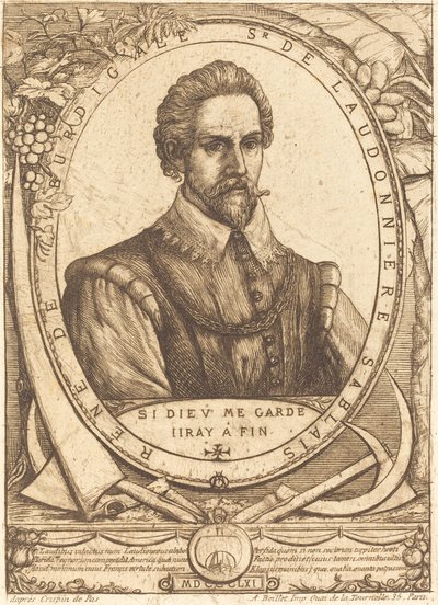 René Laudonniere Sablais (De Burdigale) autorstwa Charles Meryon after Crispijn de Passe I