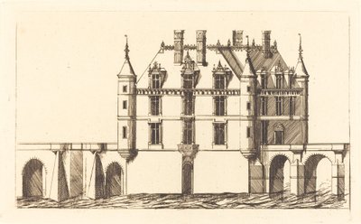 Chateau de Chenonceau, 1. płyta (Zamek Chenonceau, 1. płyta) autorstwa Charles Meryon after Jacques Androuet Ducerceau I