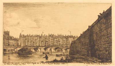Pont-au-Change, Paryż, ok. 1784 r. autorstwa Charles Meryon after Victor Jean Nicolle