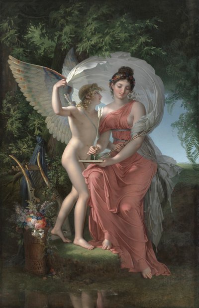 Erato, muza poezji lirycznej, 1800. autorstwa Charles Meynier