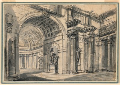 Fantazja architektoniczna: Wnętrze pałacu autorstwa Charles Michel Ange Challe
