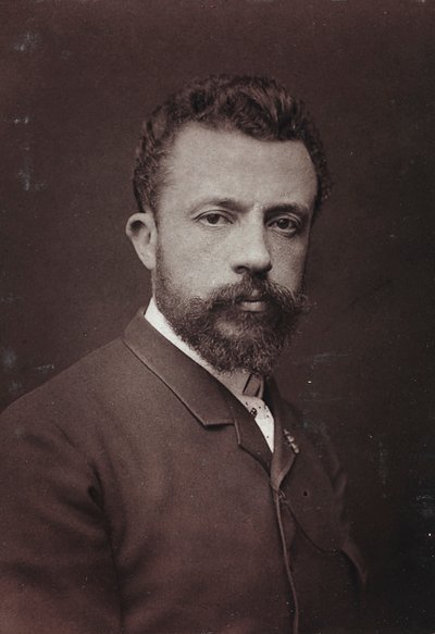 Album Artistique et Biographique, 5 rok, Salon 1885; portret belgijskiego malarza Évariste Carpentiera (1845-1922). autorstwa Charles Michelez