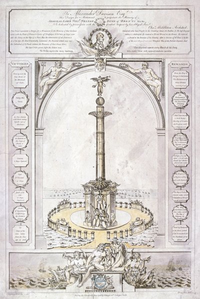 Projekt pomnika admirała Lorda Nelsona w formie kolumny, 1806 autorstwa Charles Middleton