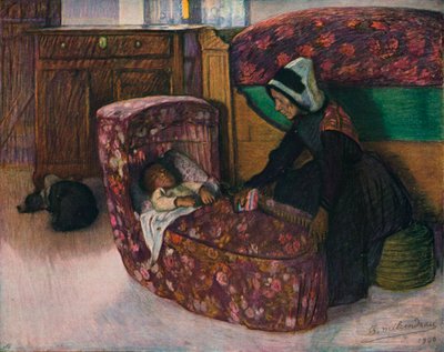 „Matka i dziecko, wewnętrzna Vendeen”, 1900 autorstwa Charles Milcendeau