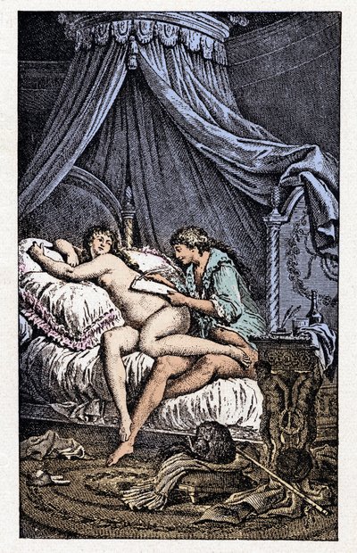 Ilustracja do filmu "Liaisons Dangereuses" (rycina) autorstwa Charles Monnet