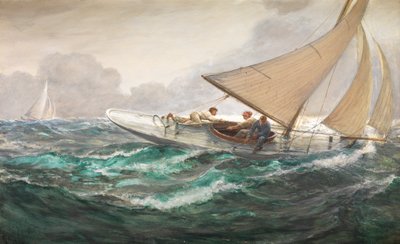 Zaciąg szotem grota autorstwa Charles Napier Hemy