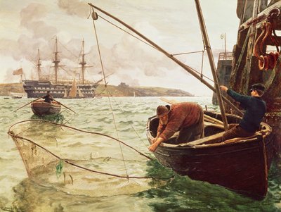 Sieć do połowu ryb, 1886 autorstwa Charles Napier Hemy
