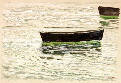 Dinghy (kolor nadwozia (brąz) i akwarela na papierze) autorstwa Charles Napier Hemy