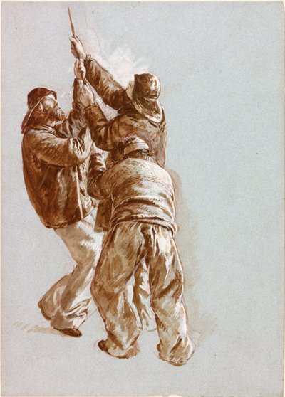 Rybacy ciągnący linę (kolor nadwozia) autorstwa Charles Napier Hemy