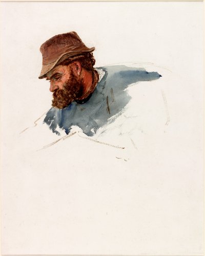 Głowa Rybaka (kolor ciała i akwarela na papierze) autorstwa Charles Napier Hemy