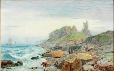 Ruiny twierdzy w Northumbrii, 1864 r. autorstwa Charles Napier Hemy