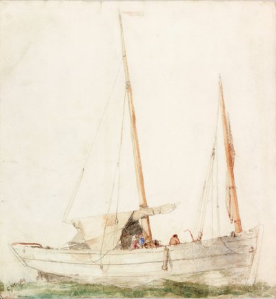 Żaglówka (ołówek i akwarela na papierze) autorstwa Charles Napier Hemy