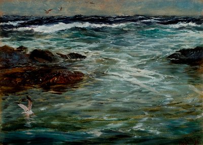 Studium Morza w Portscatho, Kornwalia, 1901 autorstwa Charles Napier Hemy
