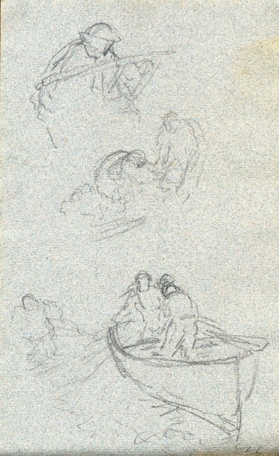 Szkicownik (kreda (biała) i ołówek na papierze) autorstwa Charles Napier Hemy