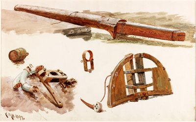 Badania wyposażenia łodzi (bc i wc na papierze) autorstwa Charles Napier Hemy