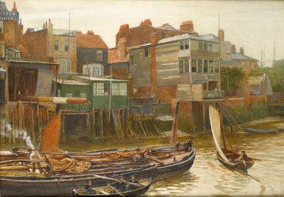 Tamiza w Cold Harbour, Blackwall, 1896 (wc na papierze) autorstwa Charles Napier Hemy