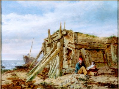 Pod falochronem, ok. 1863 r. autorstwa Charles Napier Hemy